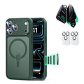 iPhone 17 Pro Max Classic Hybrid Magsafe Case with Privacy Screen Protector Bundle Frosted Green