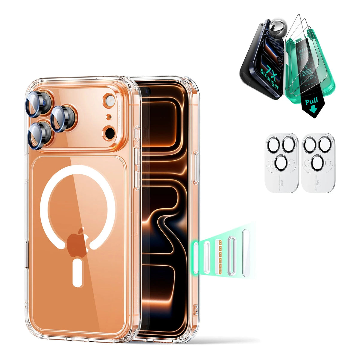 iPhone 17 Pro Max Classic Hybrid Magsafe Case with Screen Protector Bundle Clear