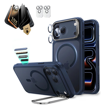 iPhone 17 Pro Max Classic Magsafe Case with Corning Glass Screen Protector Frosted Blue