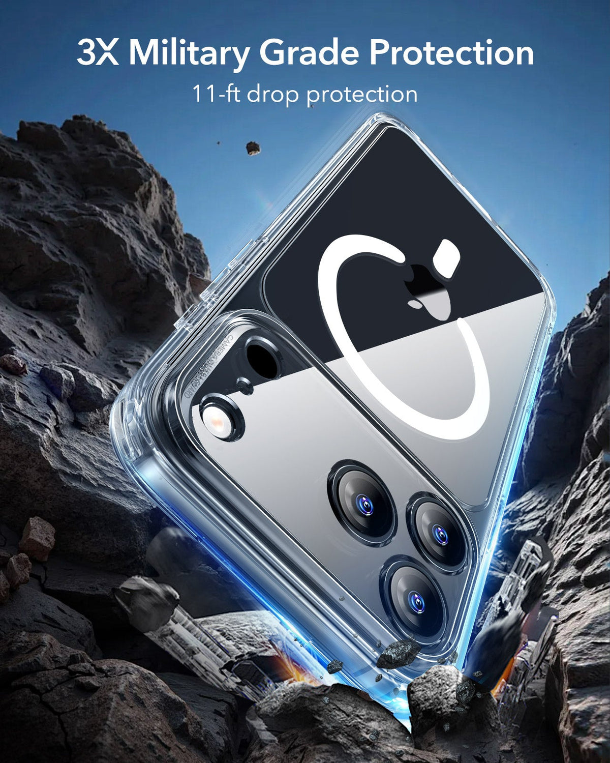 ESR iPhone 17 Pro Max Magsafe Case with Camera Control Clear 3× Military Grade Protection