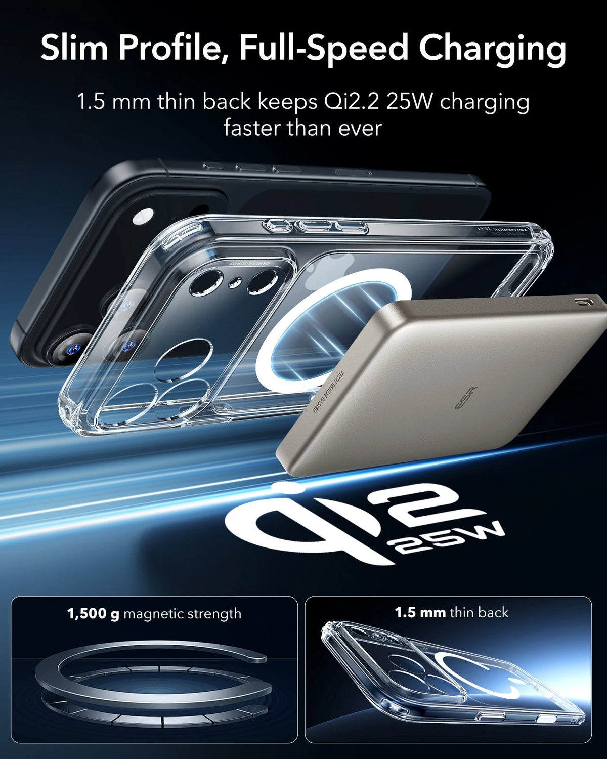 ESR iPhone 17 Pro Max Magsafe Case with Camera Control Clear Wireless charging