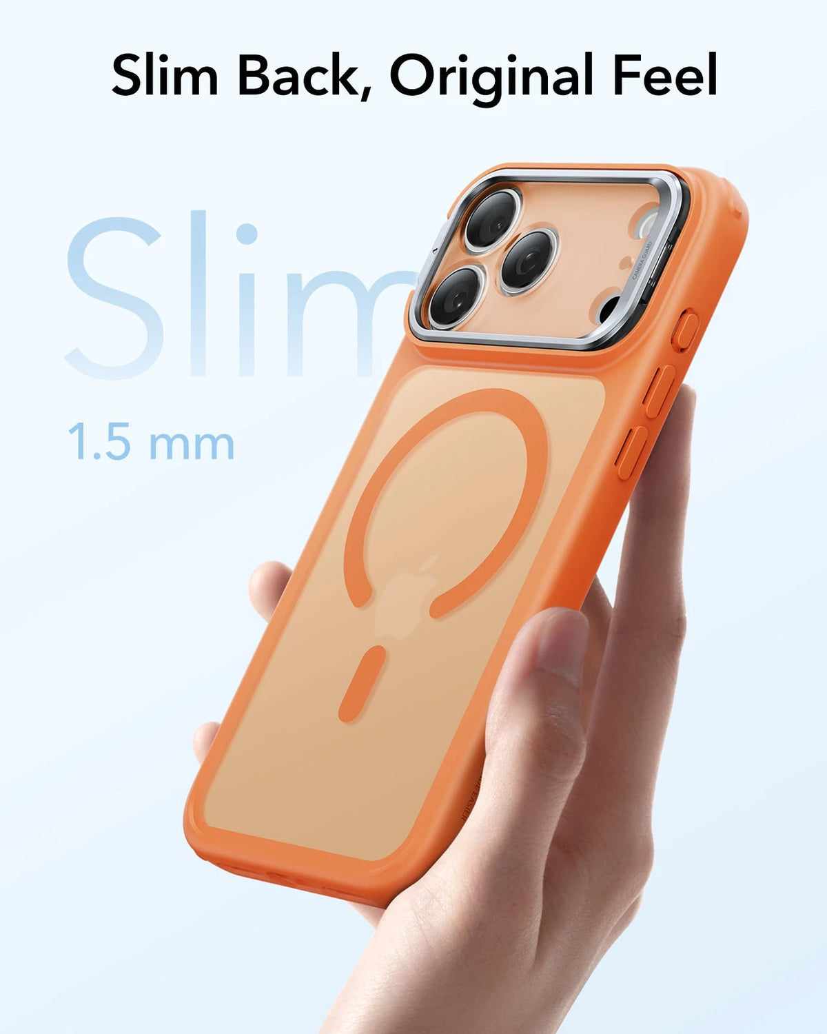 ESR iPhone 17 Pro Max Classic Hybrid Magsafe Case with Stand Camera Control Frosted Orange 