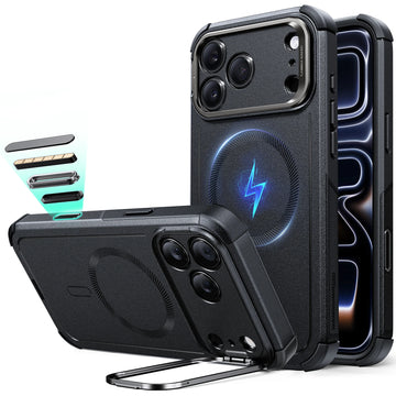 iPhone 17 Pro Max Cyber Tough Magnetic Case (Camera Control, Stash Stand) - Black ESR ESR