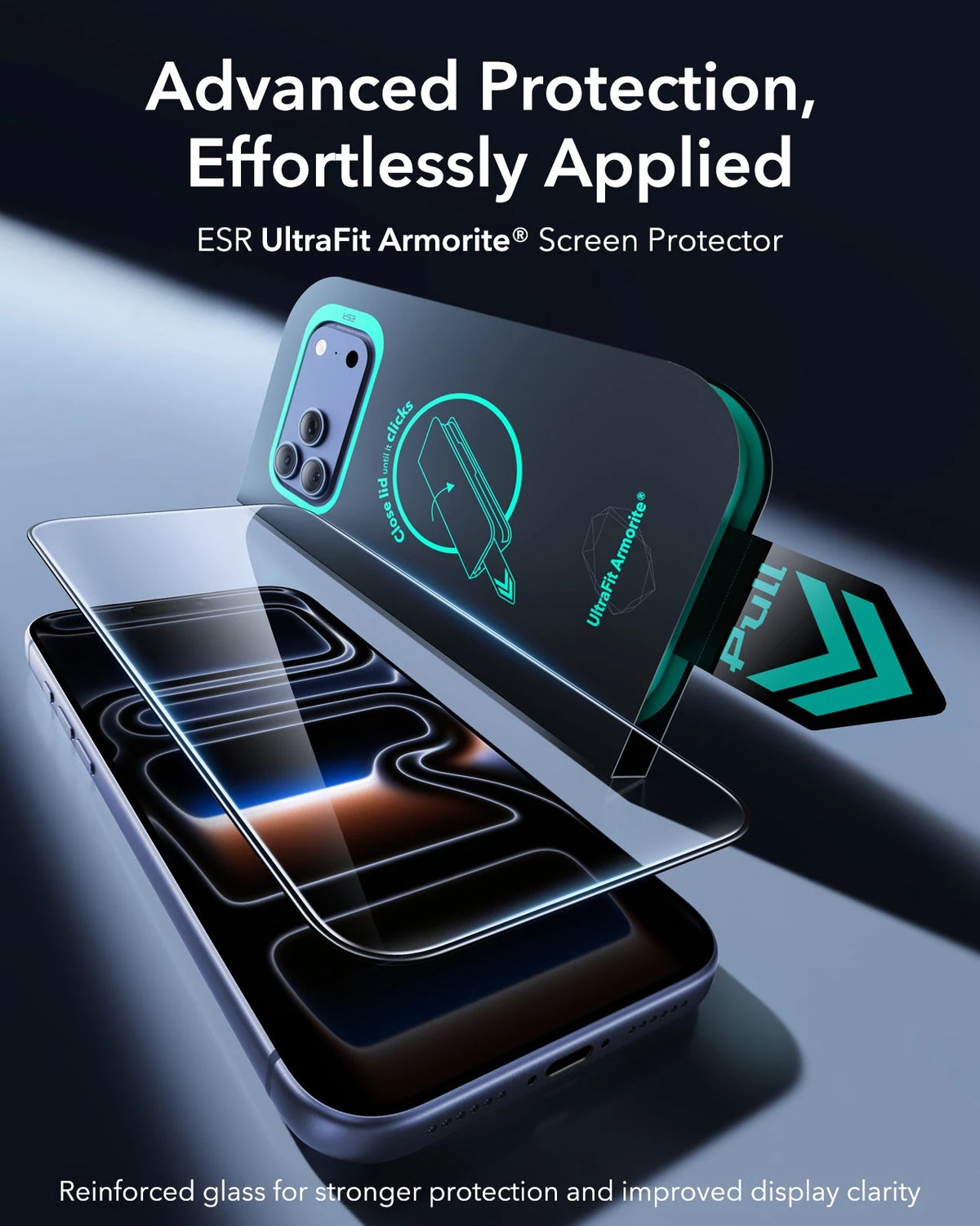 ESR iPhone 17 Pro Max Screen Protector with Armorite Tempered Glass Advanced Protection,  Effortlessly Applied