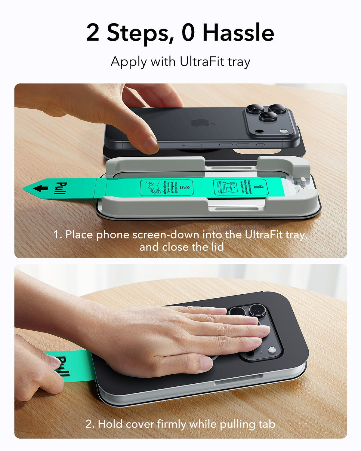 ESR iPhone 17 Pro Max Tempered Glass Screen Protector apply with ultrafit tray