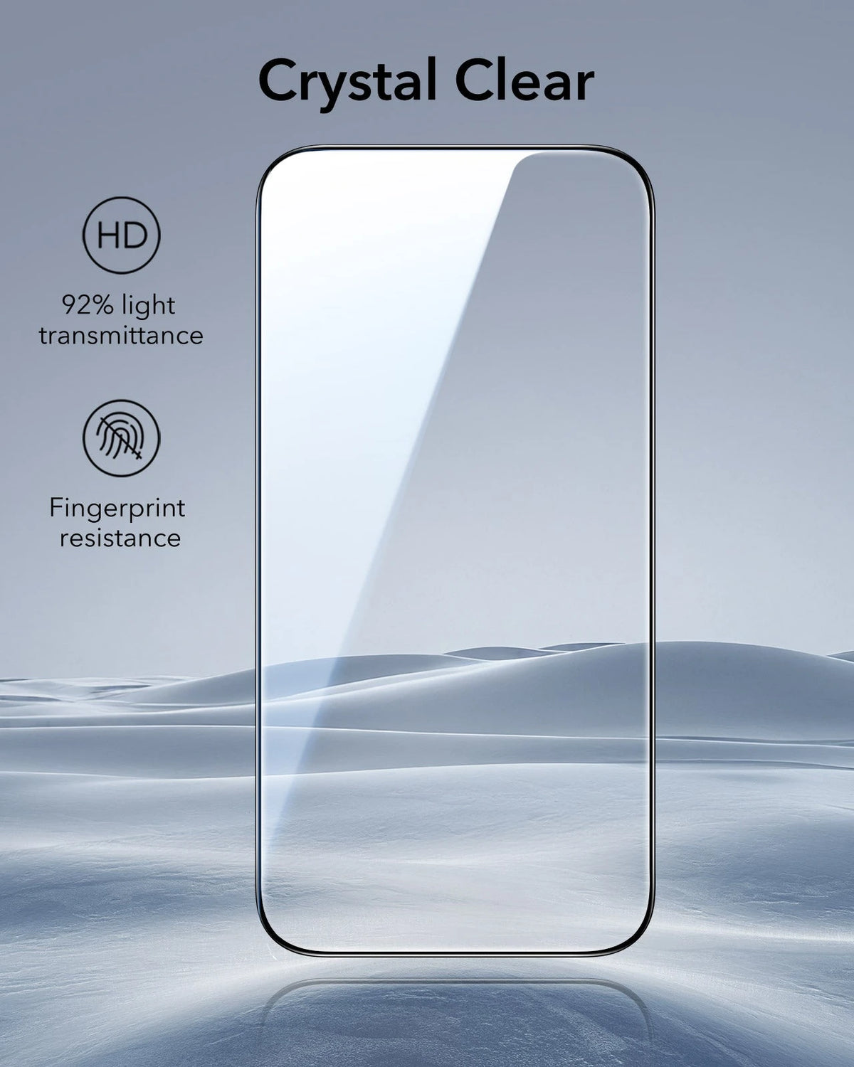 ESR iPhone 17 Pro Max Tempered Glass Screen Protector crystal clear