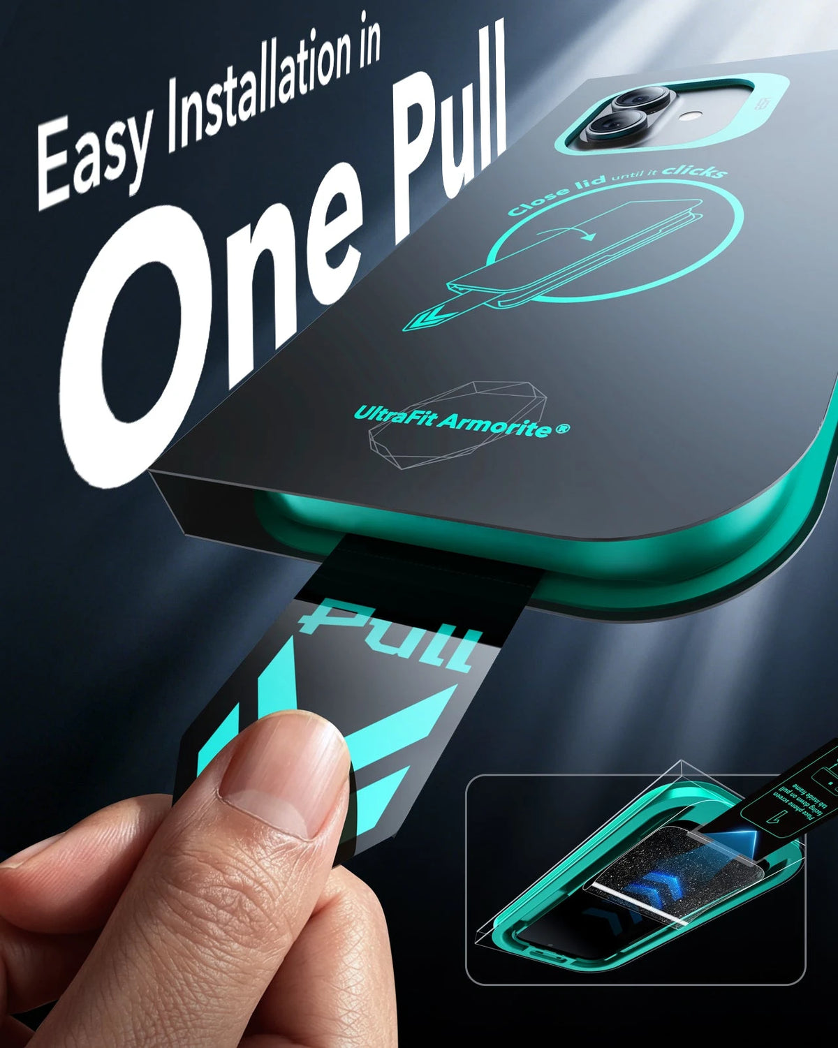 ESR iPhone 17 Privacy Screen Protector with Armorite Tempered Glass Easy Installation in One Pull