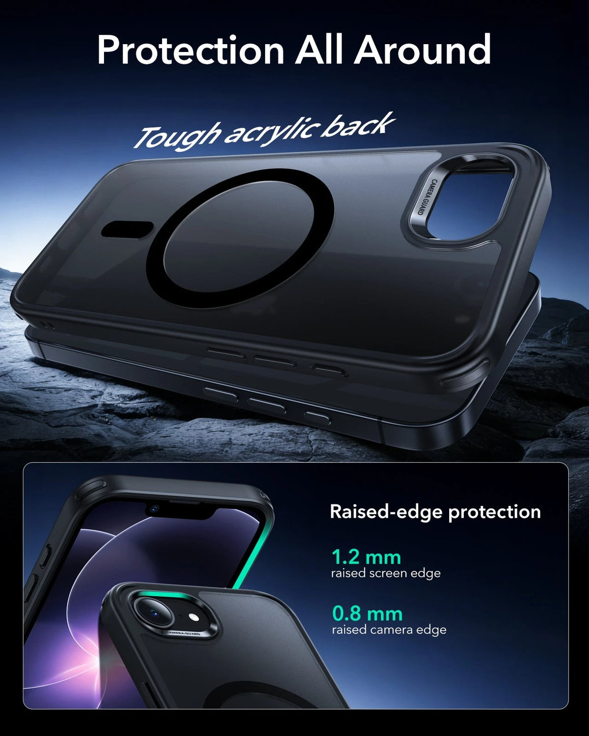 ESR iPhone 17e Classic Hybrid Magsafe Case Frosted Black Protection All Around