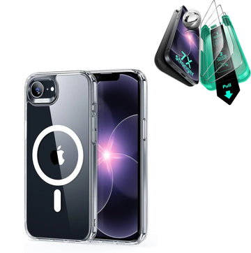 iPhone 17e Classic Hybrid Magsafge Case with Armorite Temepered Glass Screen Protector Clear