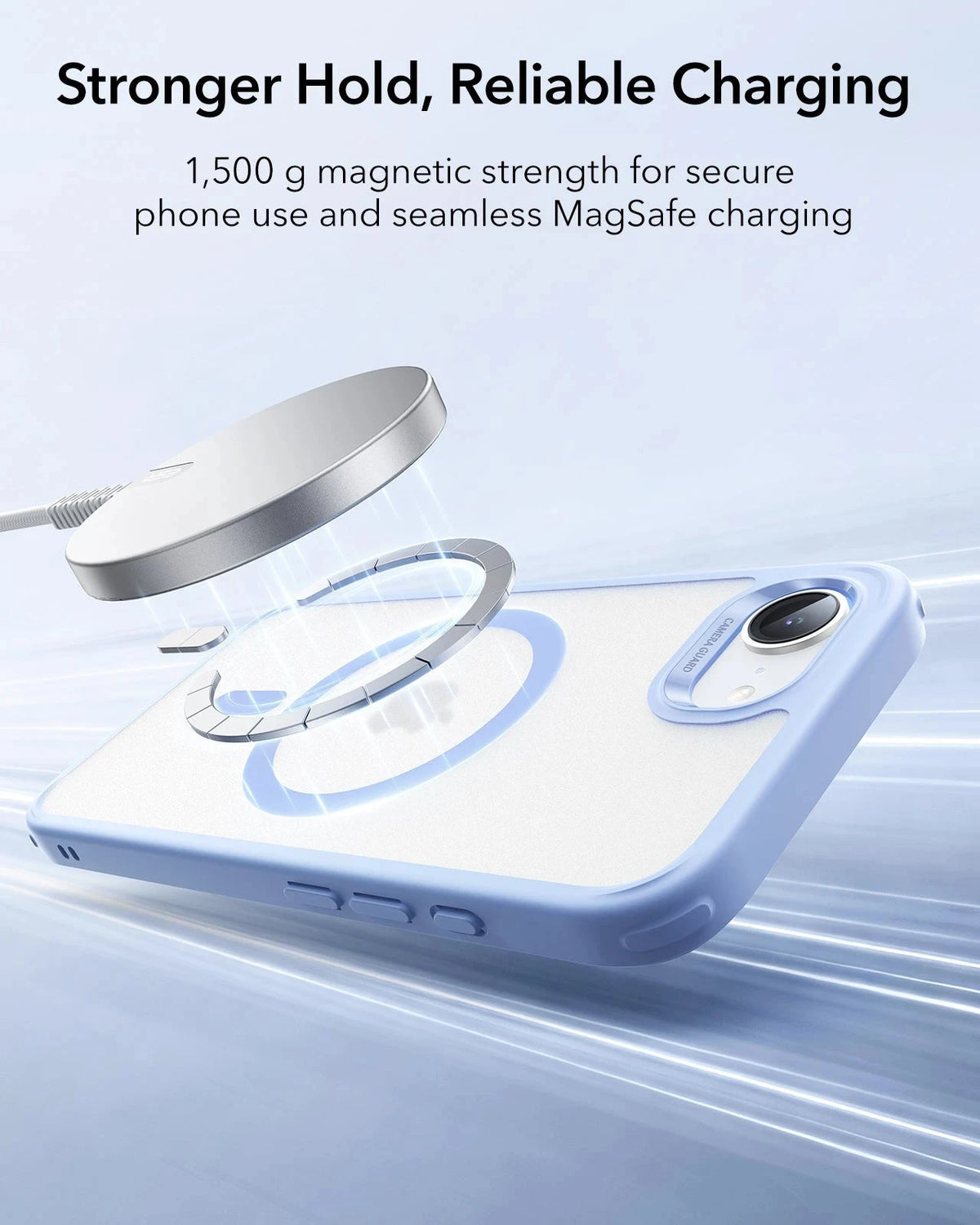 ESR iPhone 17e Classic Hybrid Magsafe Case Frosted Light Blue Stronger Hold, Reliable Charging