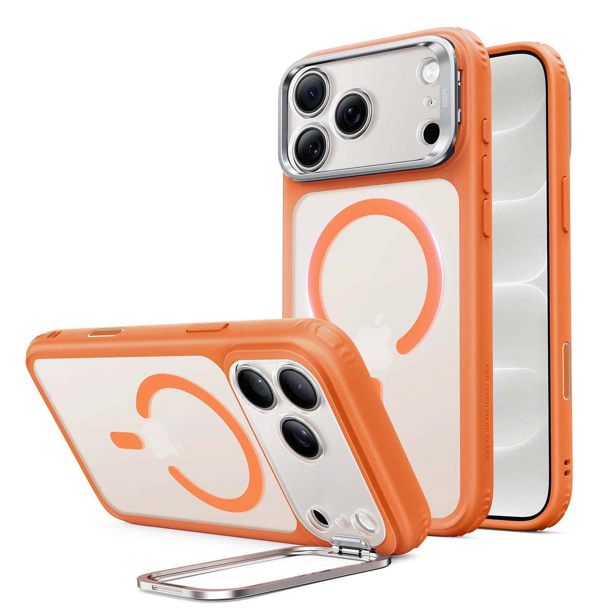 Frosted Orange iPhone 18 Pro Max Magsafe Slim Phone Case with Stand