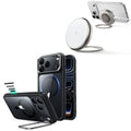 iPhone 18 Pro Max Classic Hybrid Magnetic Case with Camera Control and Flex Stand, Plus Cyclone 25W Magnetic Charging Pad Bundle - Clear Black