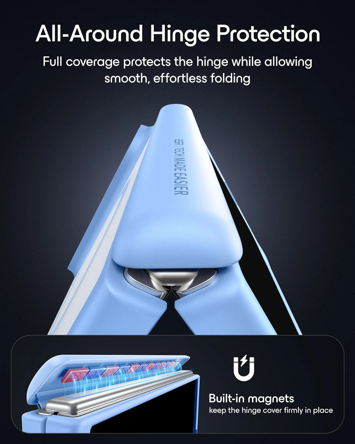 Misty Blue iPhone Duo Magsafe Slim Phone Case All-Around Hinge Protection