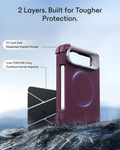 Deep Burgundy iPhone Duo Tough Phone Case Magsafe with Stand 2 Layers. Built for Tougher Protection.