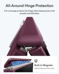 Deep Burgundy iPhone Duo Tough Phone Case Magsafe with Stand All-Around Hinge Protection