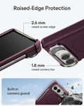 Deep Burgundy iPhone Duo Tough Phone Case Magsafe with Stand Raised-Edge Protection