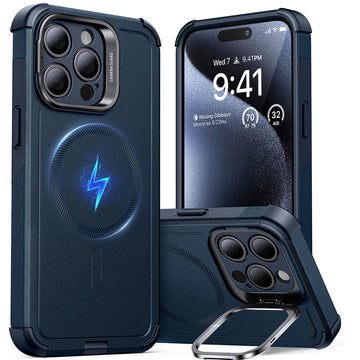 iPhone 15 Pro Max Cyber Tough Case with Stash Stand (HaloLock) - Dark Blue ESR ESR