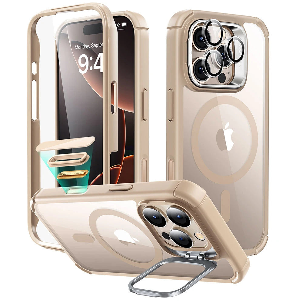 iPhone 16 Pro Armor Tough Magnetic Case (Camera Control, Stash Stand) - Desert Titanium ESR ESR