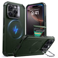 iPhone 16 Pro Cyber Tough Magnetic Case (Camera Control, Stash Stand) - Army Green ESR ESR