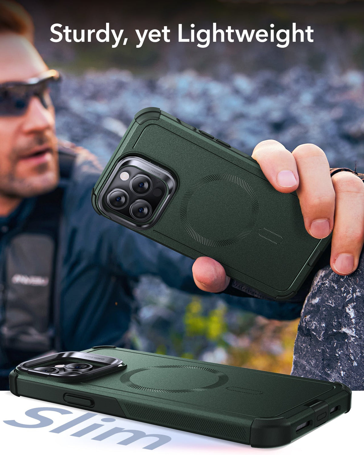 iPhone 13 Pro Max Cyber Tough Magnetic Case (Stash Stand) - Green ESR ESR
