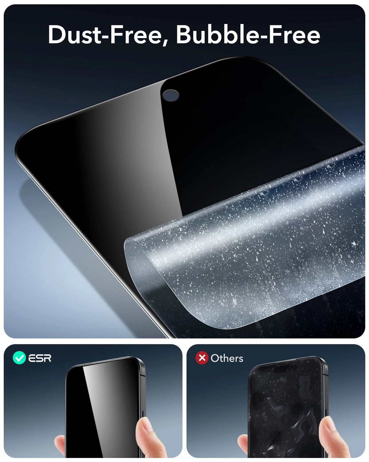 iPhone 16/15 UltraFit Armorite Privacy Screen Protector - 3 Pack ESR ESR