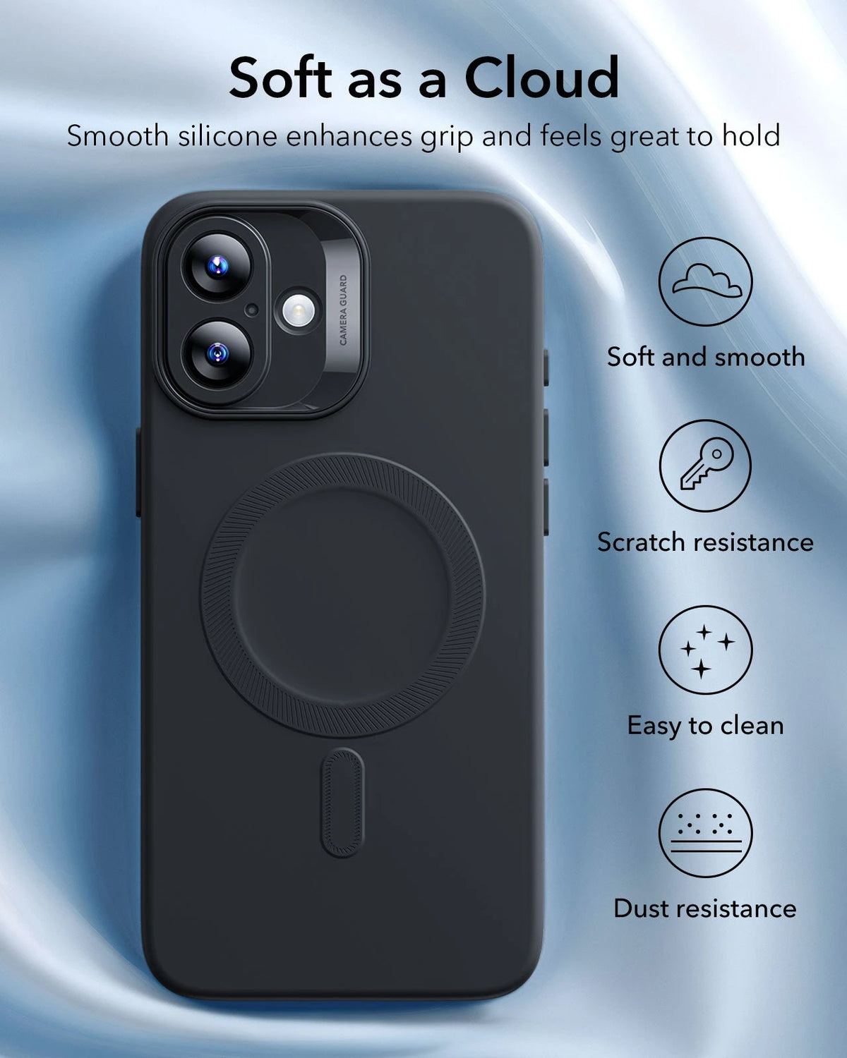 iPhone 16 Cloud Soft Magnetic Case (Camera Control) - Black ESR ESR