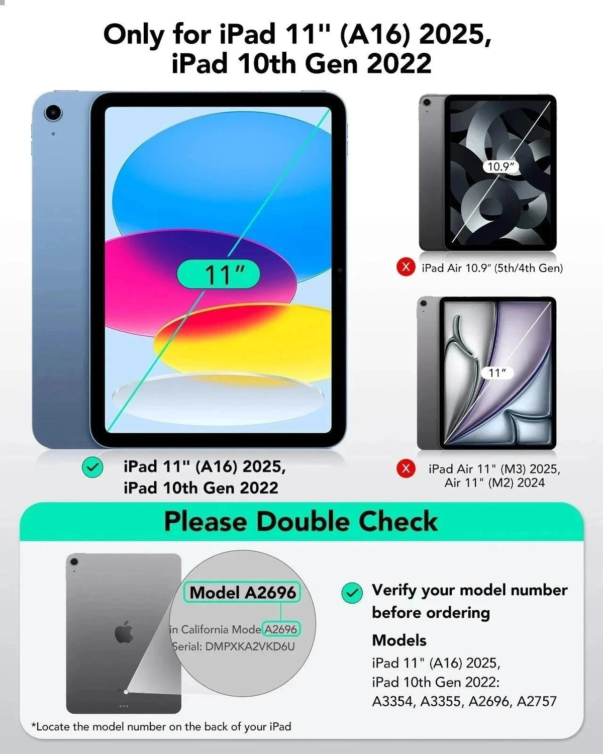 iPad 11" (A16, 2025) Rebound Magnetic Keyboard Case Paper-Feel Bundle - US Layout-White ESR ESR